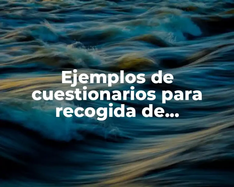 Ejemplos de cuestionarios para recogida de información