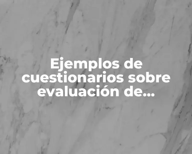 Ejemplos de cuestionarios sobre evaluación de compañías
