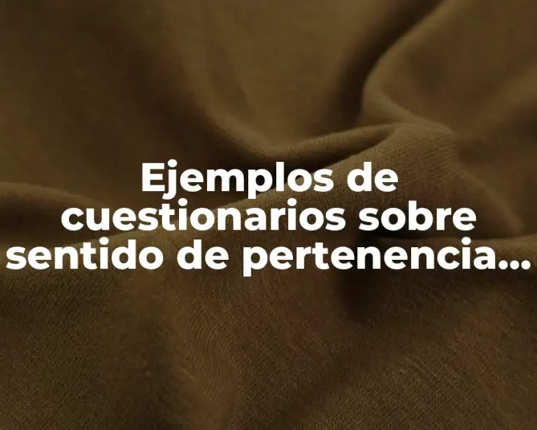 Ejemplos de cuestionarios sobre sentido de pertenencia en las organizaciones y Significado