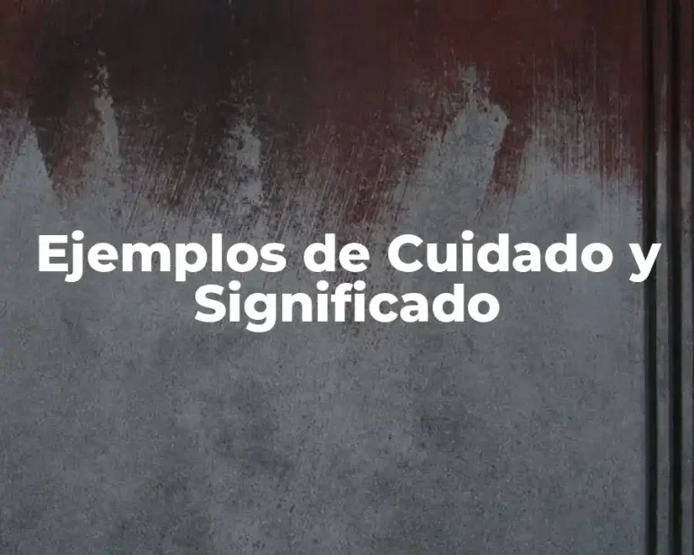 Ejemplos de Cuidado y Significado