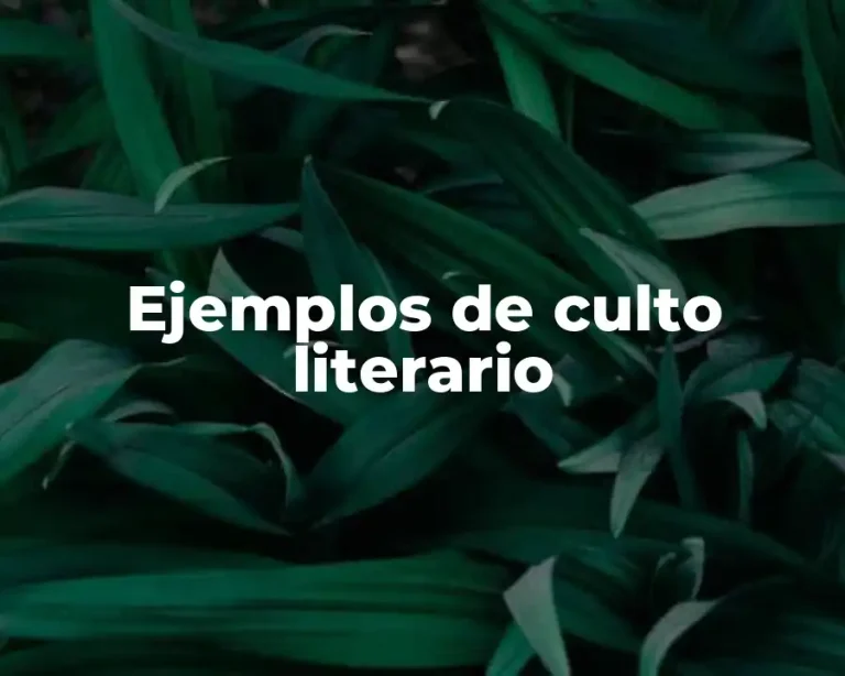 Ejemplos de culto literario