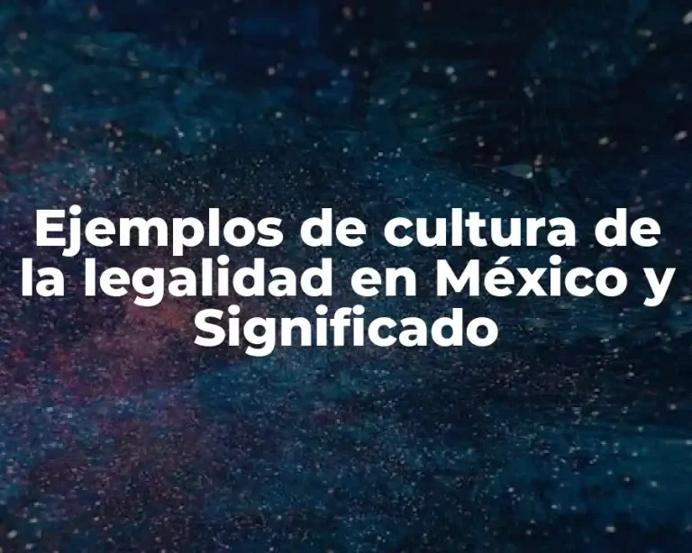 Ejemplos de cultura de la legalidad en México y Significado