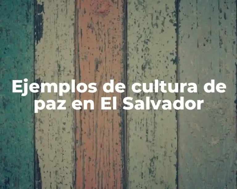 Ejemplos de cultura de paz en El Salvador