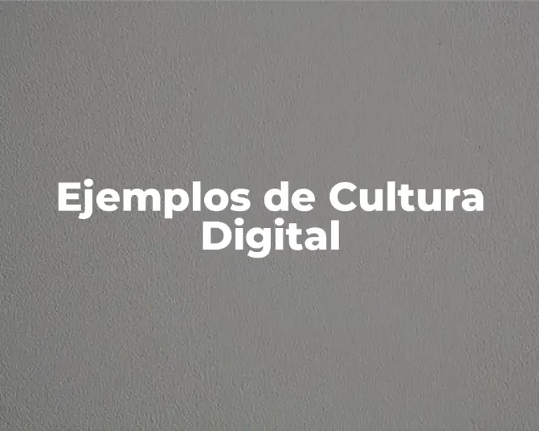 Ejemplos de Cultura Digital