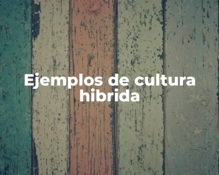 Ejemplos de cultura hibrida
