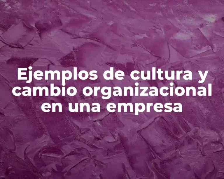 Ejemplos de cultura y cambio organizacional en una empresa