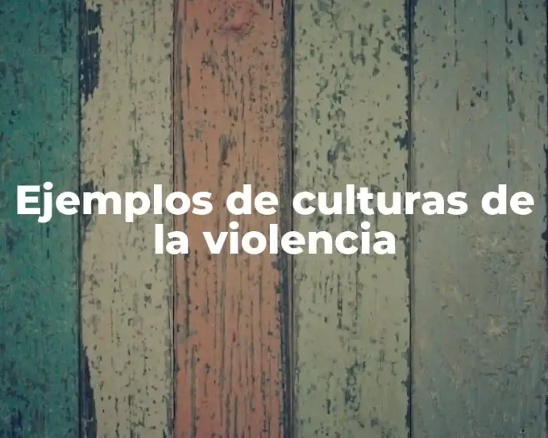 Ejemplos de culturas de la violencia