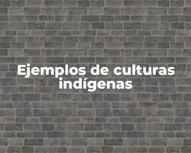 Ejemplos de culturas indígenas