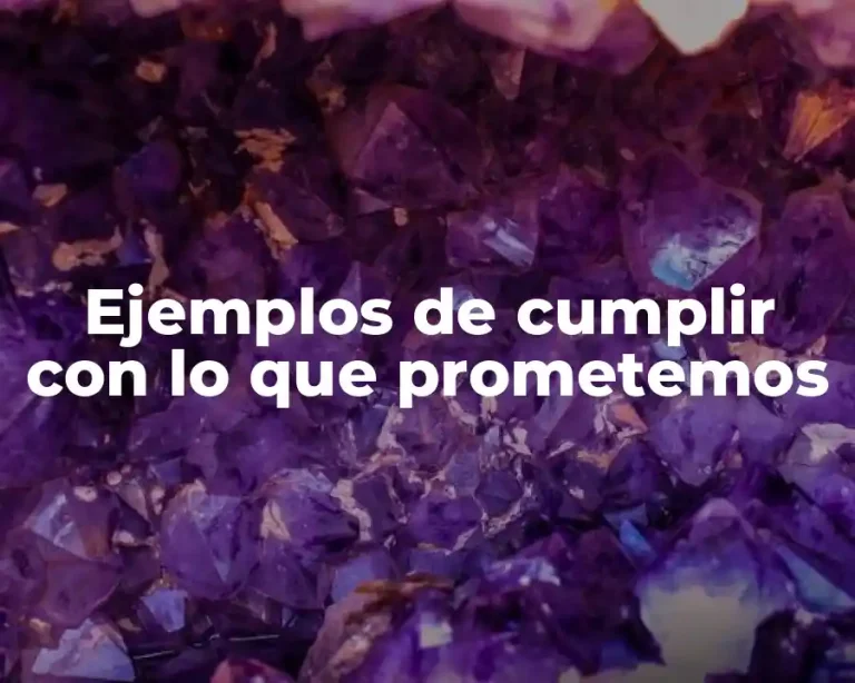 Ejemplos de cumplir con lo que prometemos