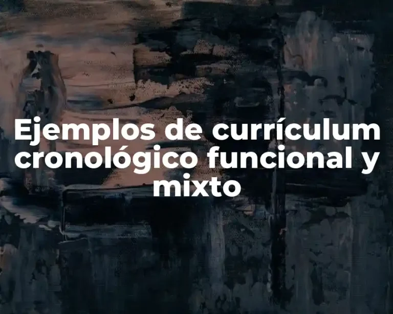Ejemplos de currículum cronológico funcional y mixto