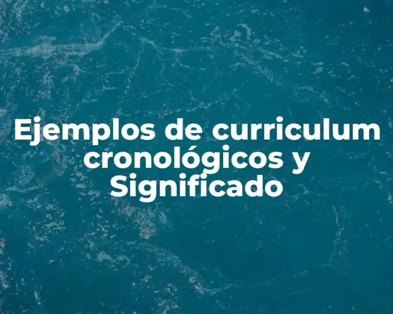 Ejemplos de curriculum cronológicos y Significado