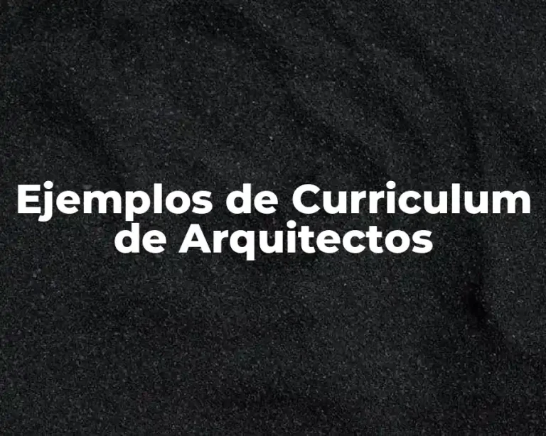 Ejemplos de Curriculum de Arquitectos