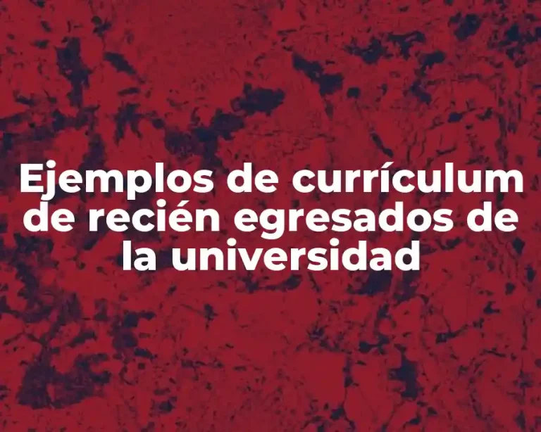 Ejemplos de currículum de recién egresados de la universidad