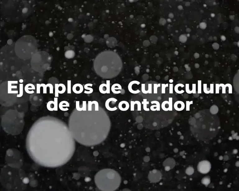 Ejemplos de Curriculum de un Contador