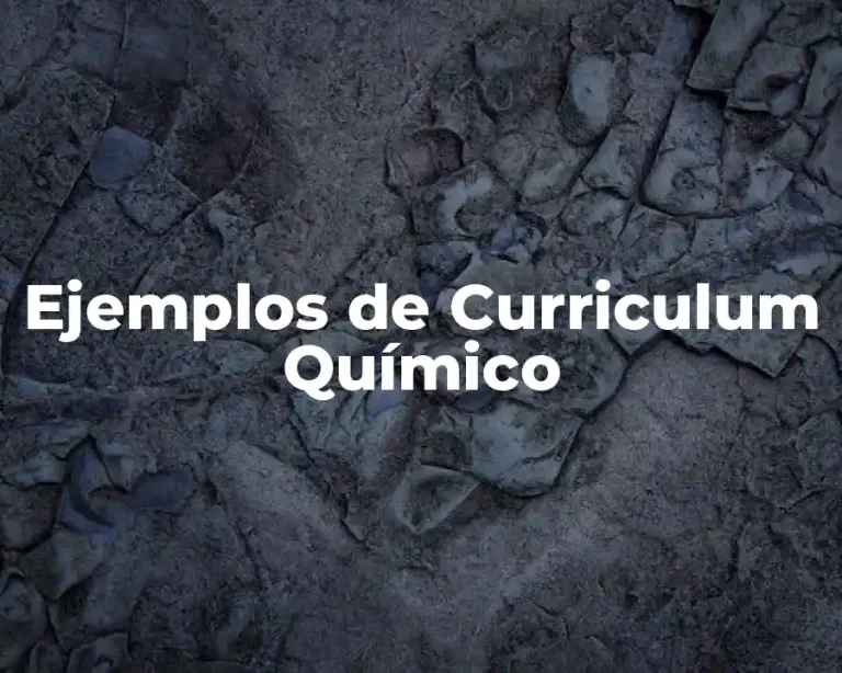 Ejemplos de Curriculum Químico