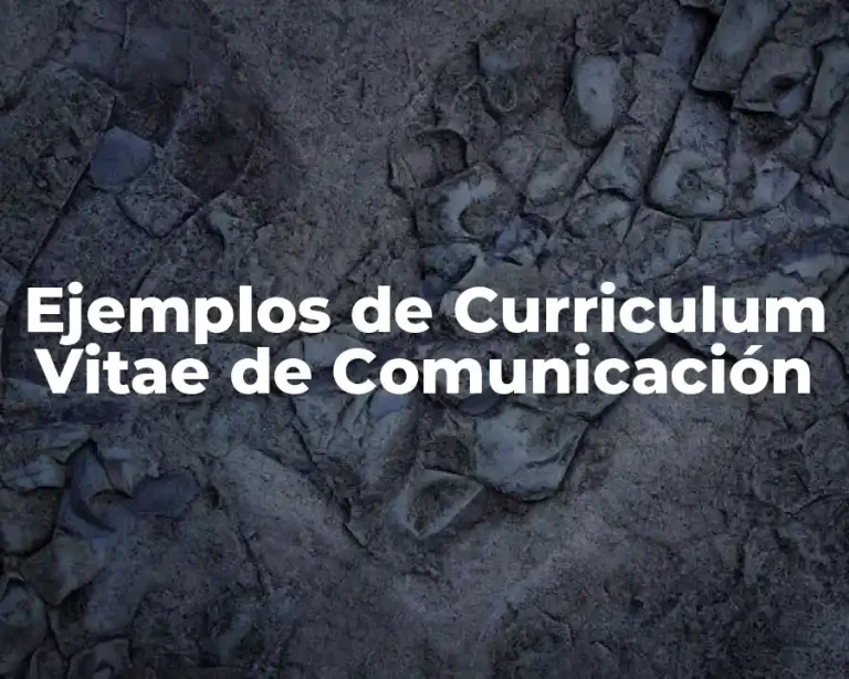 Ejemplos de Curriculum Vitae de Comunicación