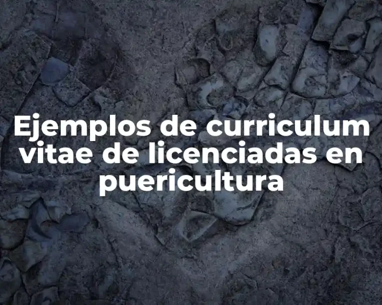 Ejemplos de curriculum vitae de licenciadas en puericultura