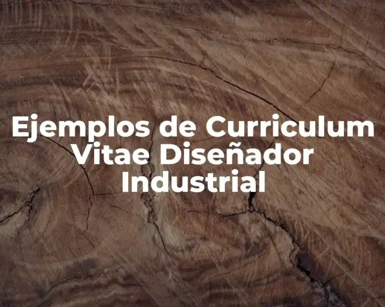 Ejemplos de Curriculum Vitae Diseñador Industrial