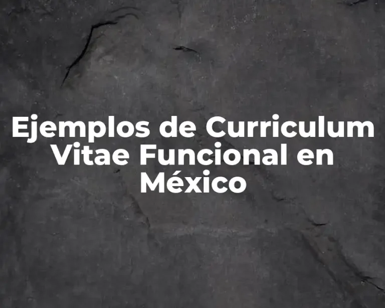 Ejemplos de Curriculum Vitae Funcional en México