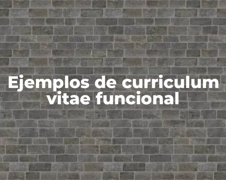 Ejemplos de curriculum vitae funcional
