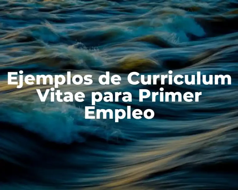 Ejemplos de Curriculum Vitae para Primer Empleo