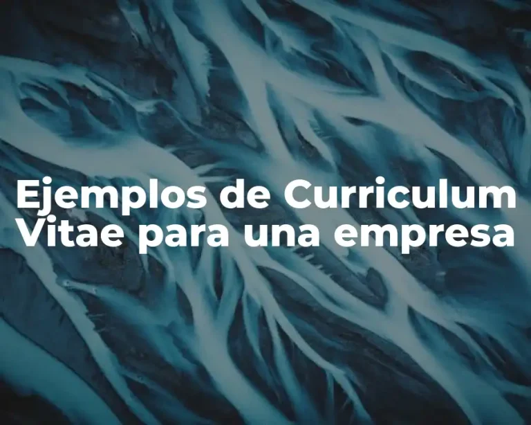 Ejemplos de Curriculum Vitae para una empresa