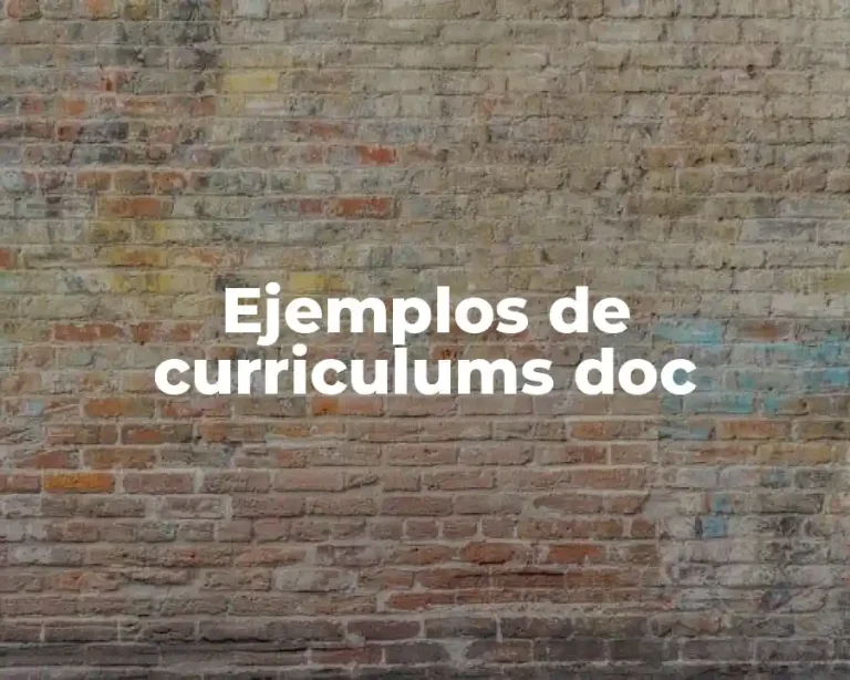 Ejemplos de curriculums doc
