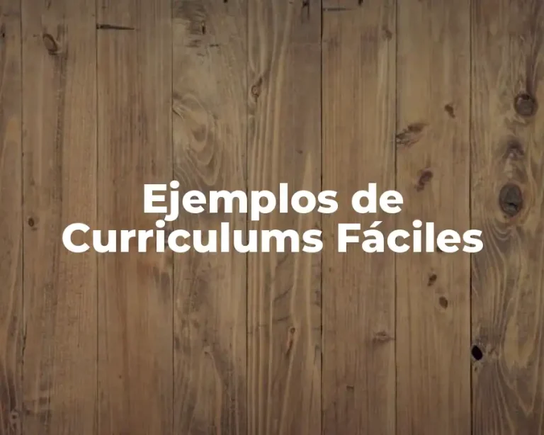 Ejemplos de Curriculums Fáciles