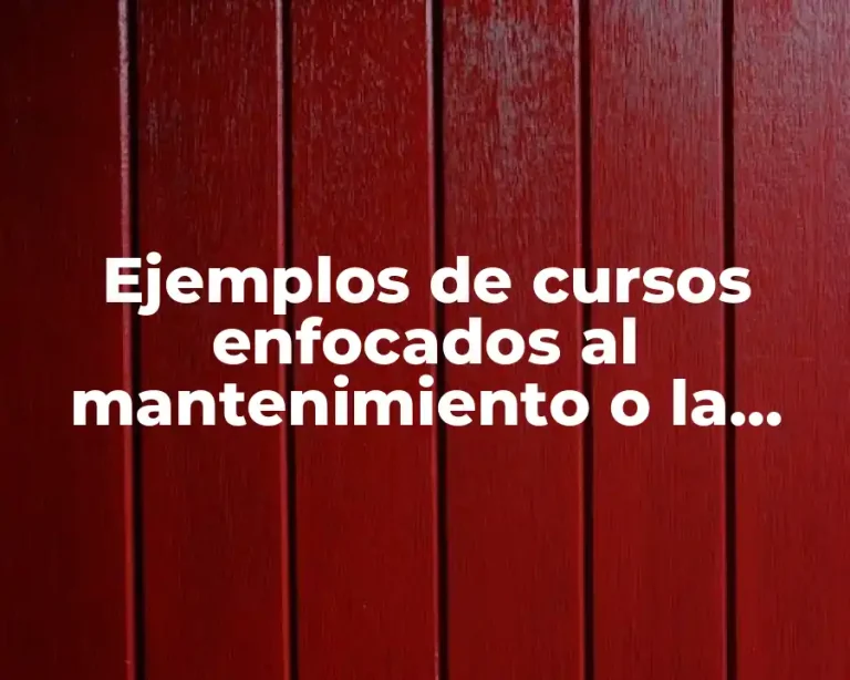 Ejemplos de cursos enfocados al mantenimiento o la producción