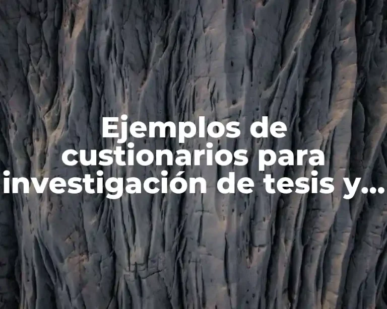 Ejemplos de custionarios para investigación de tesis y Significado