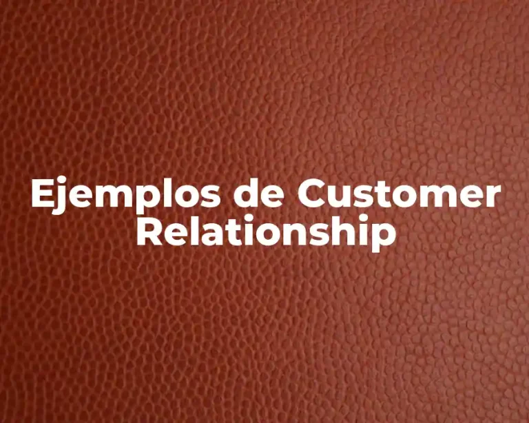 Ejemplos de Customer Relationship