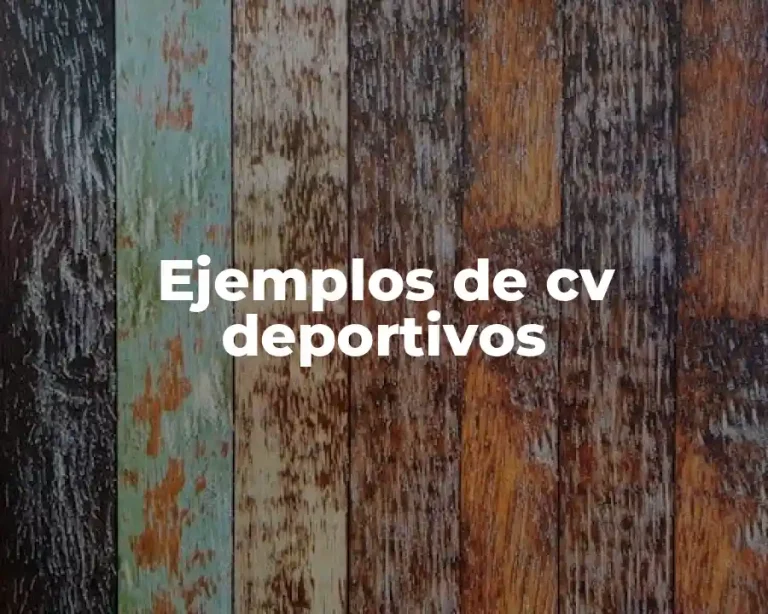 Ejemplos de cv deportivos