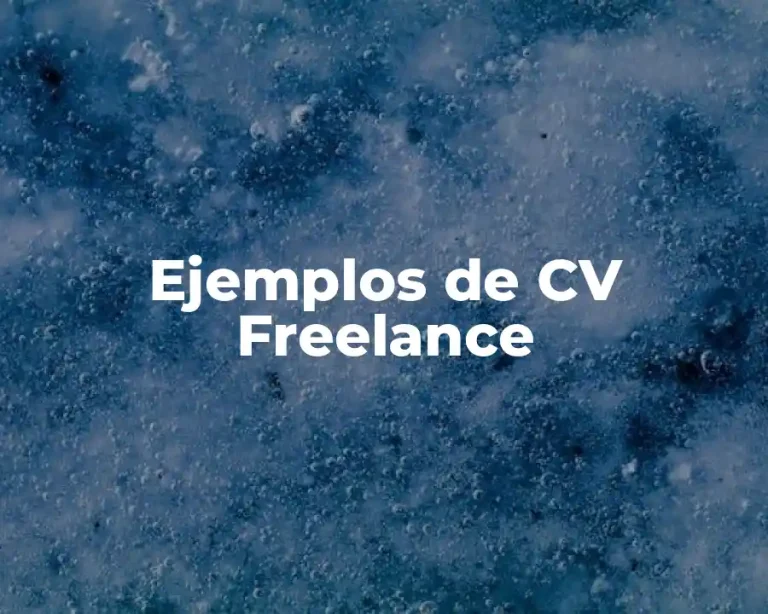 Ejemplos de CV Freelance