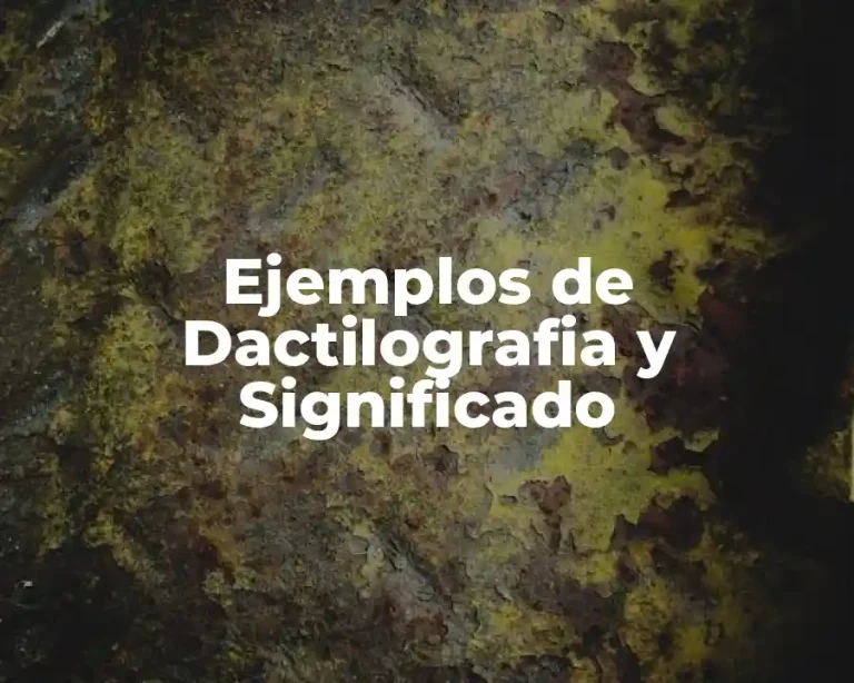 Ejemplos de Dactilografia y Significado