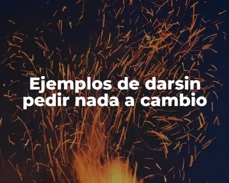 Ejemplos de darsin pedir nada a cambio