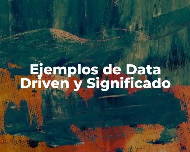 Ejemplos de Data Driven y Significado