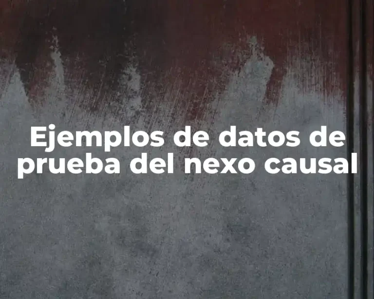 Ejemplos de datos de prueba del nexo causal