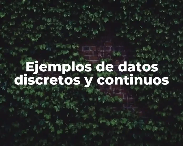 Ejemplos de datos discretos y continuos