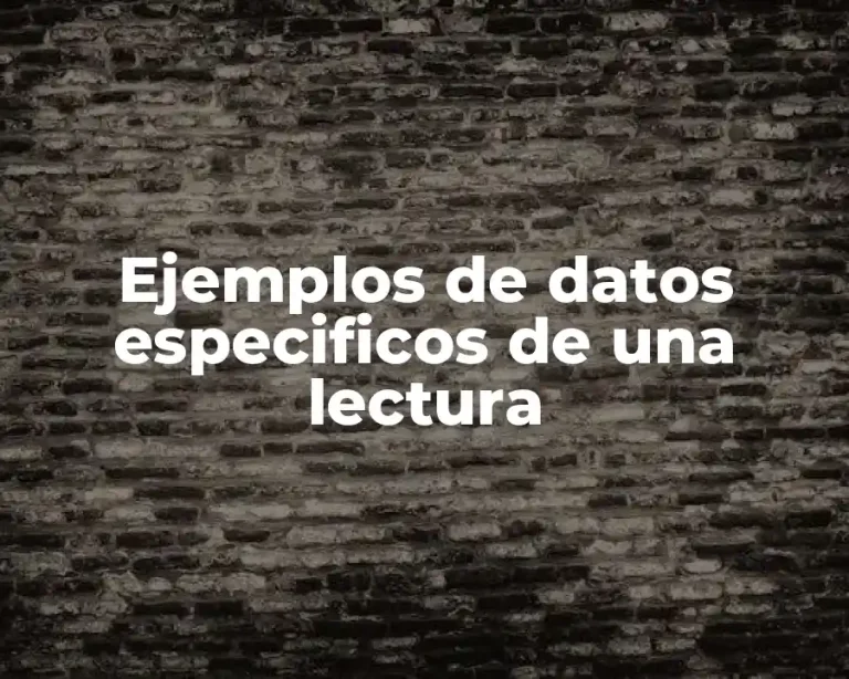 Ejemplos de datos especificos de una lectura