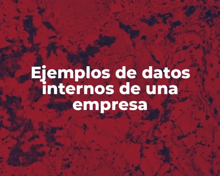 Ejemplos de datos internos de una empresa