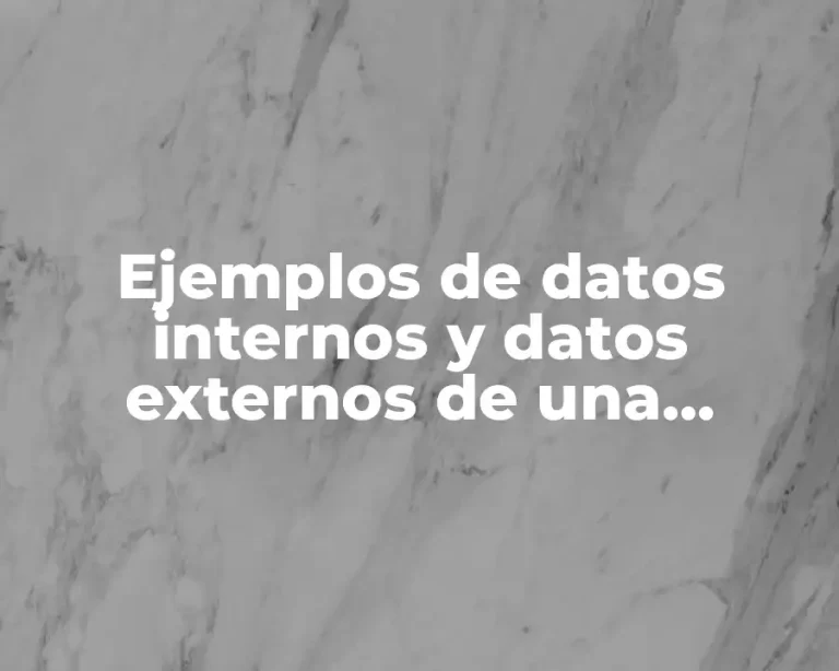 Ejemplos de datos internos y datos externos de una empresa