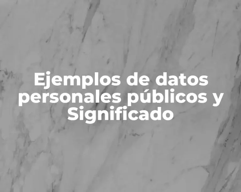 Ejemplos de datos personales públicos y Significado