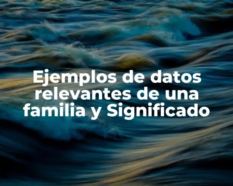 Ejemplos de datos relevantes de una familia y Significado