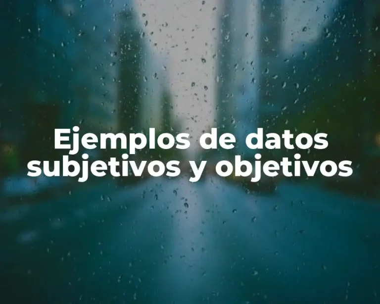 Ejemplos de datos subjetivos y objetivos