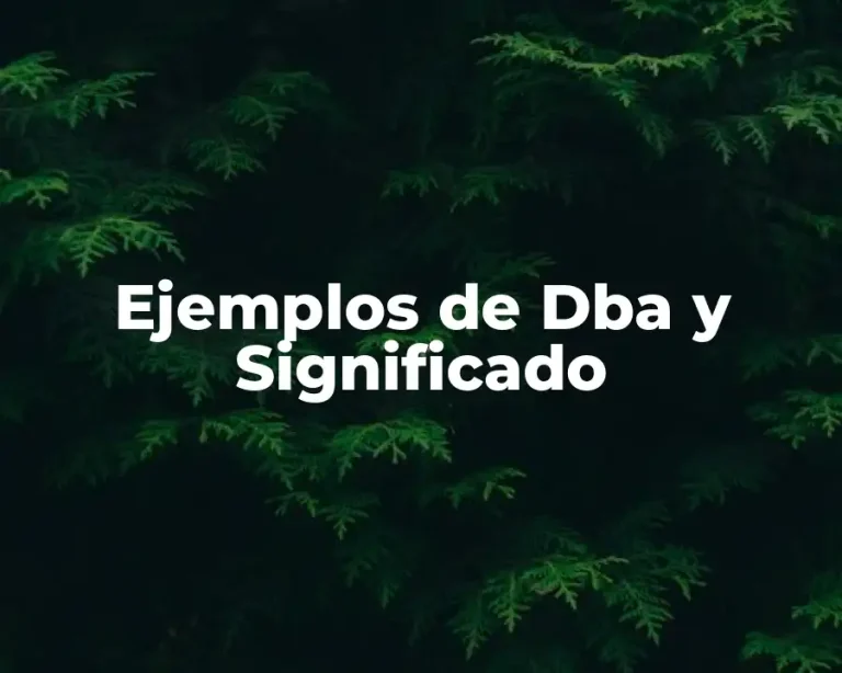 Ejemplos de Dba y Significado