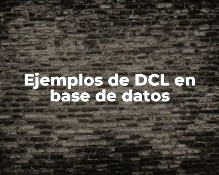 Ejemplos de DCL en base de datos