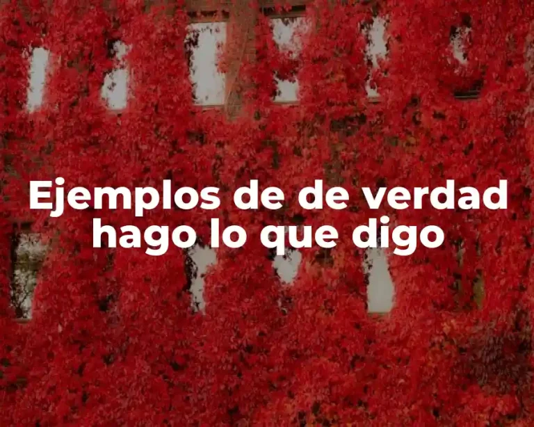 Ejemplos de de verdad hago lo que digo