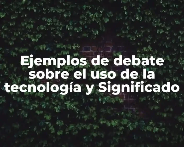 Ejemplos de debate sobre el uso de la tecnología y Significado