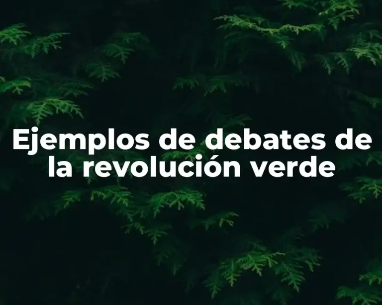 Ejemplos de debates de la revolución verde