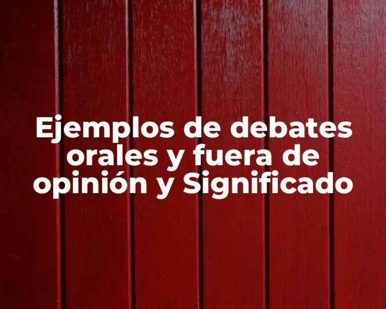 Ejemplos de debates orales y fuera de opinión y Significado